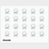 Dummer Gans Blaue Florale Runde Gefallen-Sticker Runder Aufkleber (Blatt)