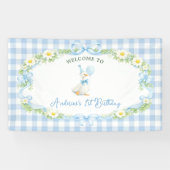 Dummer Gans Blaues Schleifen Geburtstag Banner (Horizontal)