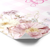 Dummer Gans Blumen-Gingham-Baby-Shower-Willkommen Poster (Ecke)