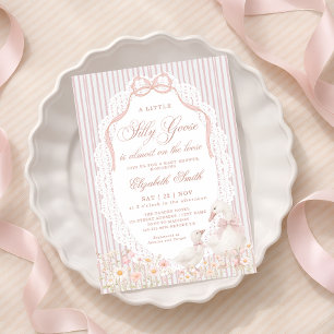 Dummer-Gans-Blumenmädchen-Baby-Party Einladung
