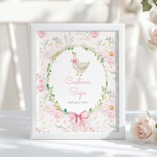 Dummer Gans Blush Rosa Schleife Benutzerdefiniert Poster