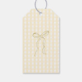Dummer Gans-Bogen-Gingham-Baby-Party-Dankeschön Geschenkanhänger (Rückseite)
