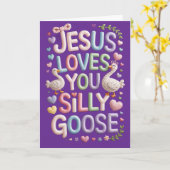 Dummer Gans Christlicher Valentinstag Liebe Glaube Karte (Gelbe Blume)