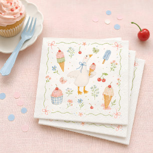 Dummer-Gans-Eiscreme-Sozial-Baby-Shower Serviette