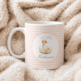 Dummer Gans Eleganter Rosa Mädchen Custom Name Kaffeetasse