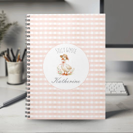 Dummer Gans Eleganter Rosa Mädchen Custom Name  Notizblock