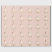 Dummer Gans Eleganter Rosa Mädchen-Geburtstag Geschenkpapier (Flach)