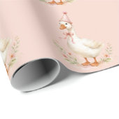 Dummer Gans Eleganter Rosa Mädchen-Geburtstag Geschenkpapier (Rolleneckpunkt)