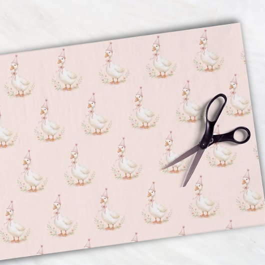 Dummer Gans Eleganter Rosa Mädchen-Geburtstag Seidenpapier