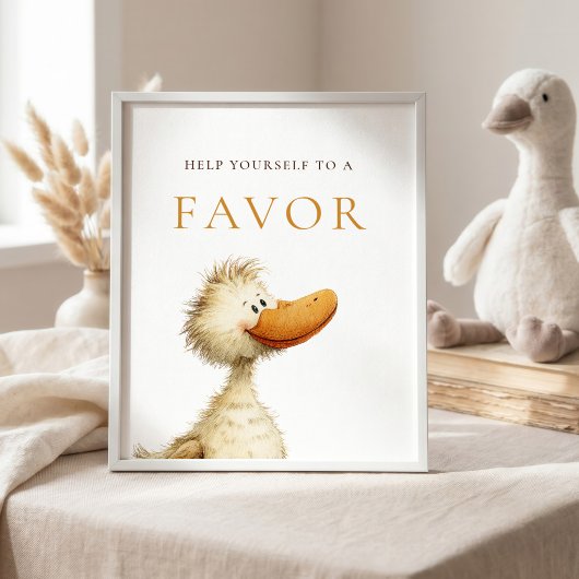 Dummer-Gans-Geschenk-Schild Baby Shower Poster