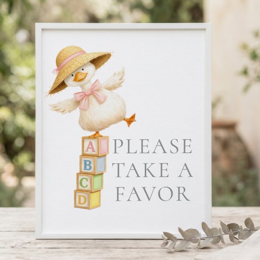 Dummer-Gans-Geschenke-Schild Graue Babyparty Poster