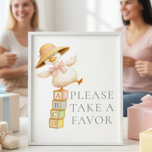 Dummer-Gans-Geschenke-Schild Graue Babyparty Poster