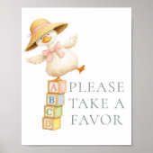 Dummer-Gans-Geschenke-Schild Graue Babyparty Poster (Vorne)