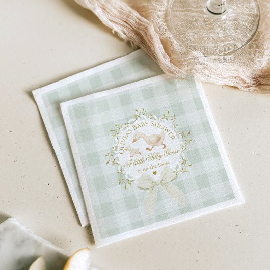 Dummer Gans Geschlechtsneutraler Salbei-Baby-Empfa Serviette