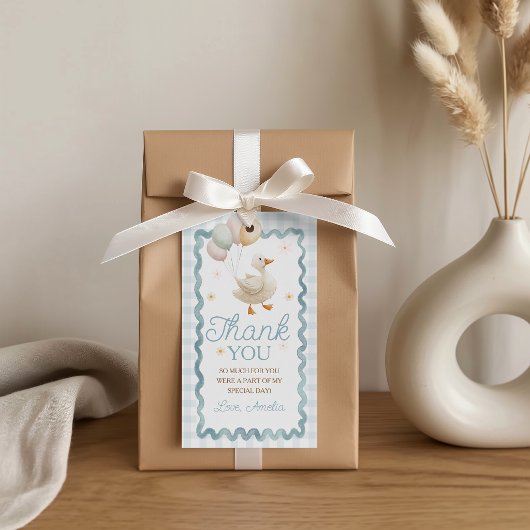 Dummer Gans-Gingham-Birthday-Geschenkanhänger Geschenkanhänger