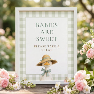 Dummer Gans Gingham Nimm Süßigkeit Baby Shower Sch Poster