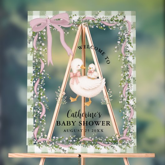 Dummer-Gans-Gingham-Willkommens-Baby-Party Acrylschild