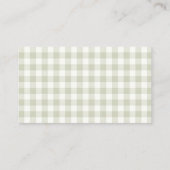 Dummer-Gans-Gingham-Windel-Raffle-Baby-Party Begleitkarte (Rückseite)