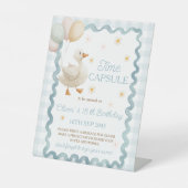 Dummer-Gans-Gingham-Zeitkapsel-Tischschild Sockelschild (Vorderseite)