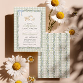 Dummer-Gans-Grün-Gingham-Baby-Shower-Einladung Einladung