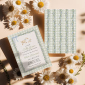 Dummer-Gans-Grün-Gingham-Baby-Shower-Einladung Einladung