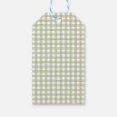 Dummer Gans Grün Gingham Baby Shower Geschenk Etik Geschenkanhänger (Rückseite)