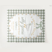 Dummer Gans Grün Gingham Baby Shower Hintergrund Wandteppich (Vorderseite (Horizontal))