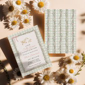 Dummer-Gans-Grün-Gingham-Rosa-Baby-Shower-Einladun Einladung