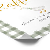 Dummer Gans Grün Gingham-Windel-Raffle-Schild Poster (Ecke)