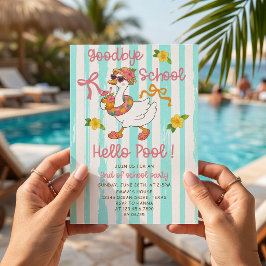 Dummer Gans Hallo Pool Streifen Einladung