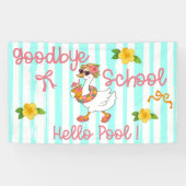 Dummer Gans Hallo Poolparty Streifen Banner (Horizontal)