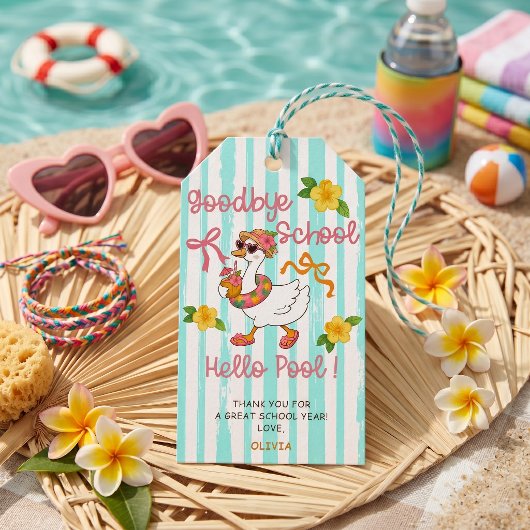 Dummer Gans Hallo Poolparty Streifen Geschenkanhänger