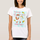 Dummer Gans Hallo Poolparty Streifen T-Shirt (Vorderseite)