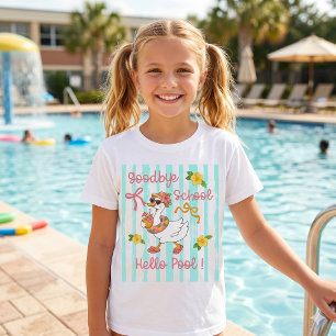 Dummer Gans Hallo Poolparty Streifen T-Shirt
