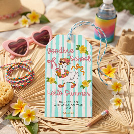 Dummer Gans Hallo Sommerparty Streifen Geschenkanhänger