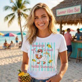 Dummer Gans Hallo Sommerparty Streifen T-Shirt 