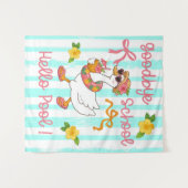 Dummer Gans Hallo Sommerparty Streifen Wandteppich (Vorderseite (Horizontal))