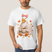 Dummer Gans Herbst Kaffee Kirschblüten-Decke T-Shirt (Vorderseite)