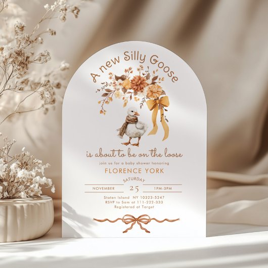Dummer Gans Herbstbogen Baby Shower Einladung