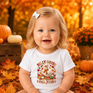 Dummer Gans Herbstgefühle Faux-Häkelgans Unisex Baby Strampler