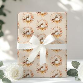 Dummer Gans Herbstkranz Babyparty Geschenkpapier