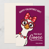 Dummer-Gans-Kinder-Klassenzimmer Valentinstag Mitteilungskarte (Vorne/Hinten)