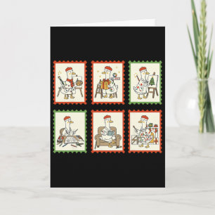 Dummer-Gans-Kunstlehrer-Weihnachten-Stempel-Maleri Karte