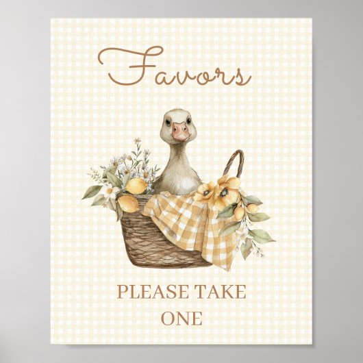 Dummer Gans-Limonen-Baby-Shower-Geschenke-Schild Poster (Vorne)