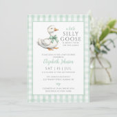 Dummer Gans Neutral Baby Shower Foto QR Code Einladung (Stehend Vorderseite)