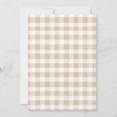 Dummer Gans Neutral Gingham Babyparty Einladung (Rückseite)