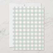 Dummer Gans Neutraler Bogen Grün Gingham Babyshowe Einladung (Rückseite)