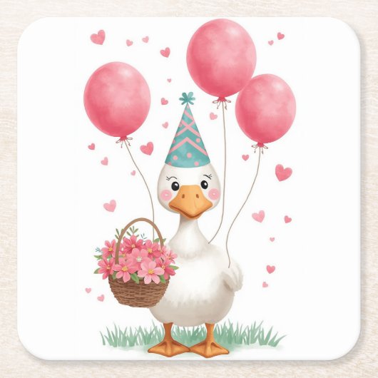 Dummer-Gans-Papieruntersetzer Rechteckiger Pappuntersetzer (Vorderseite)