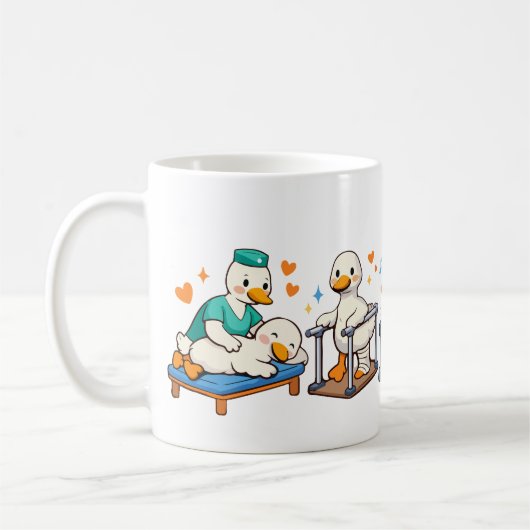 Dummer Gans Physiotherapie , Physiotherapeut Kaffeetasse (Links)