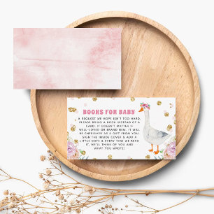 Dummer Gans Rosa Aquarell-Baby-Shower-Buch Begleitkarte